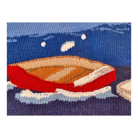 Vintage Preppy Coastal Nautical Embroidered Cotton Blend Sweater Vest Womens S - Picture 10 of 16